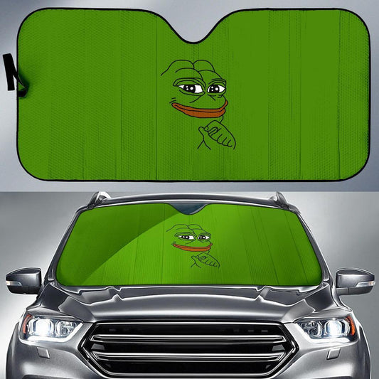 Funny Car Sun Shade Funny Meme Pepe The Frog Winshield Sun Shade Green