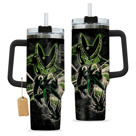 Dragon Ball 40 Oz Tumbler Dragon Ball Perfect Cell Graphic Tumbler 40 Oz Black Green