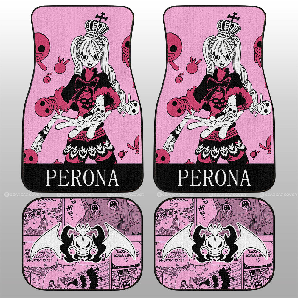 One Piece Car Mat One Piece Perona Character Jolly Roger Symbol Car Floor Mats Pink