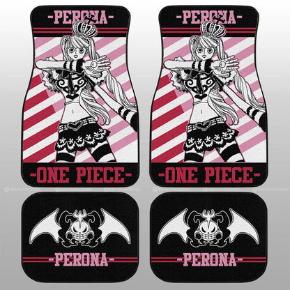 One Piece Car Mat One Piece Perona Stripes Pattern Jolly Roger Symbol Car Floor Mats Red Black
