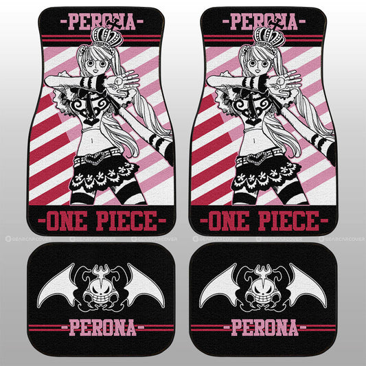 One Piece Car Mat One Piece Perona Stripes Pattern Jolly Roger Symbol Car Floor Mats Red Black