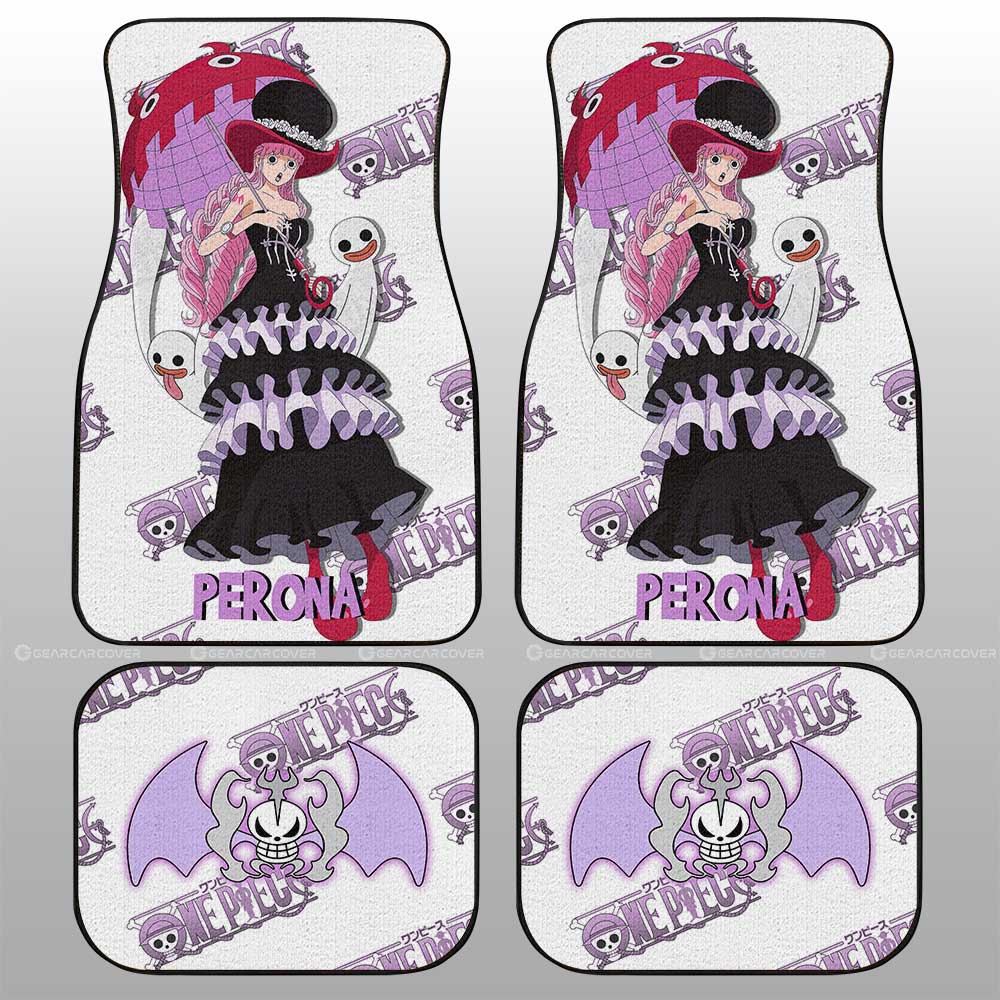 One Piece Car Mats One Piece Perona Graphic Jolly Roger Symbol Car Floor Mats White Pink