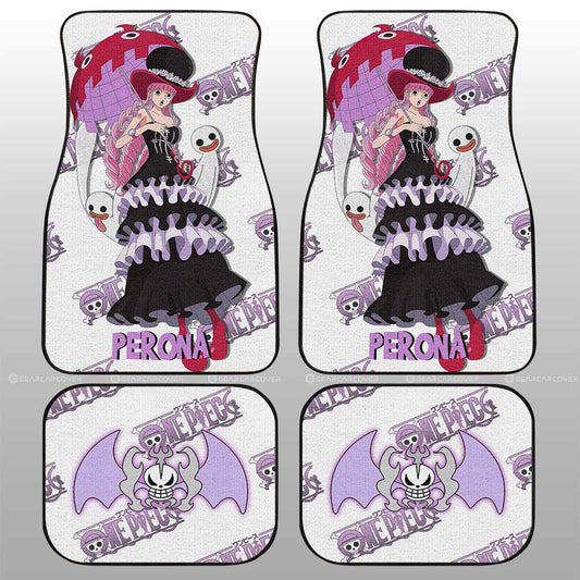 One Piece Car Mats One Piece Perona Graphic Jolly Roger Symbol Car Floor Mats White Pink