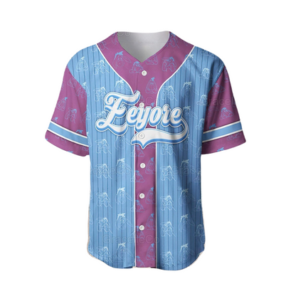 Winnie The Pooh Baseball Jersey Eeyore Playing Football Winnie The Pooh Jersey Shirt Blue Purple Unisex Adult