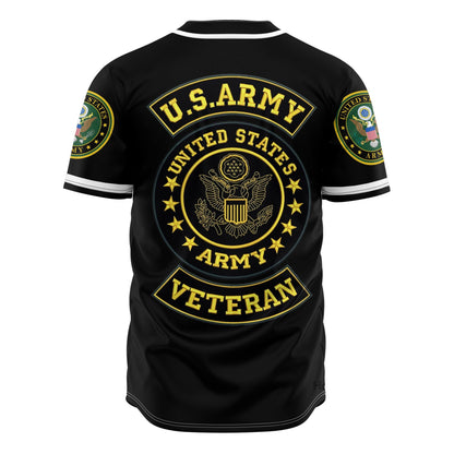 Veteran Baseball Jersey United States Logo Graphic Veteran Army Jersey Shirt Black Yellow Unisex Adult New Release