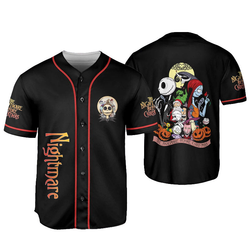 TNBC Baseball Jersey Nightmare Town Residents Jersey Shirt Black Unisex Adult