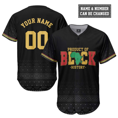 Product Of Black History - African American Baseball Jersey - Gift for Black Dad, Grandpa, Husband