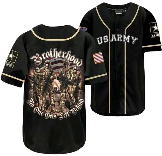 Veteran Baseball Jersey Brotherhood Veteran Army Jersey Shirt Black Unisex Adult New Release