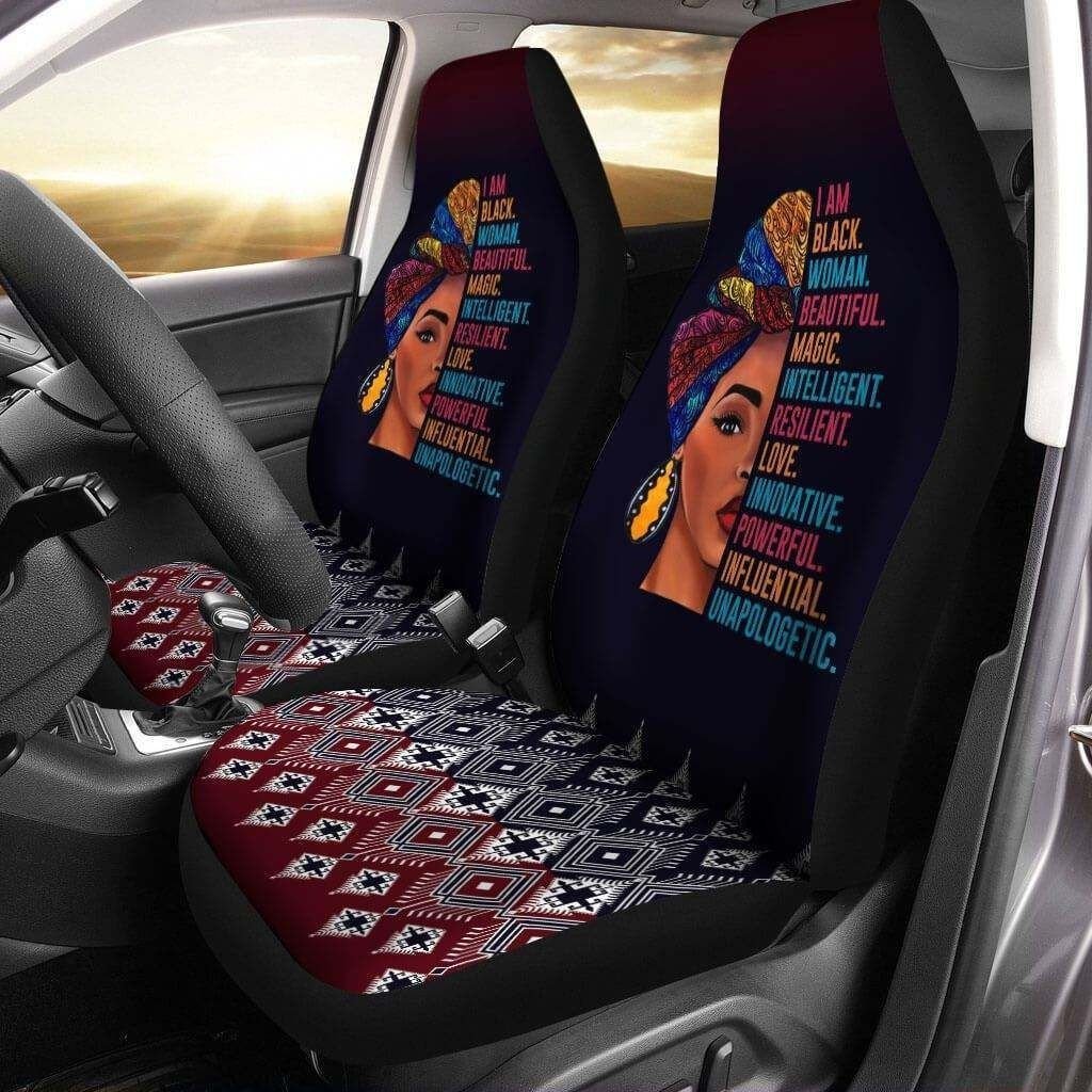Africa Americans Car Seat Covers I Am Black Woman Tribal Pattern Seat Covers Black Pink