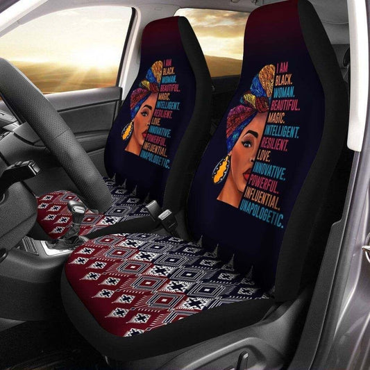 Africa Americans Car Seat Covers I Am Black Woman Tribal Pattern Seat Covers Black Pink
