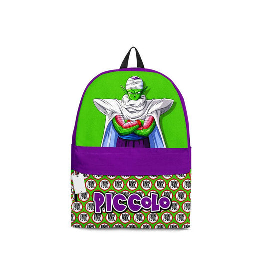 Dragon Ball Backpack Piccolo Graphic Symbol Pattern Backpacks Purple Green