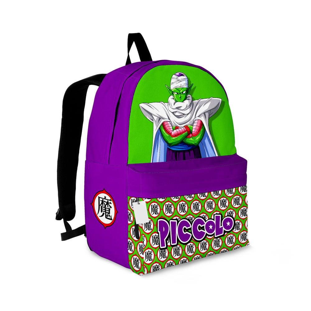 Dragon Ball Backpack Piccolo Graphic Symbol Pattern Backpacks Purple Green