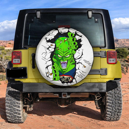 Dragon Ball Spare Tire Cover Dragon Ball Piccolo Breaks The Wall Tire Covers White Green