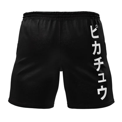 PKM Shorts PKM Pikachu Attack Graphic Beach Shorts Black Yellow