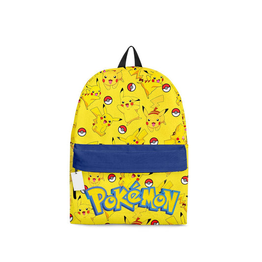 PKM Backpack Pikachu PKM Pokeball Pattern Backpacks Yellow