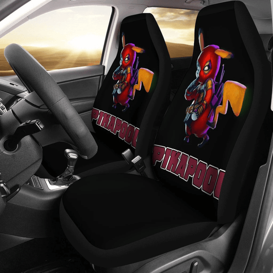 DP Car Seat Covers Pikapool Pikachu As DP Graphic Seat Covers Black
