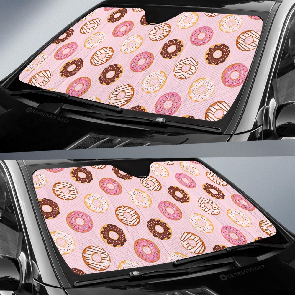 Pink Donuts Car Sunshade Custom Girly Pattern Car Accessories