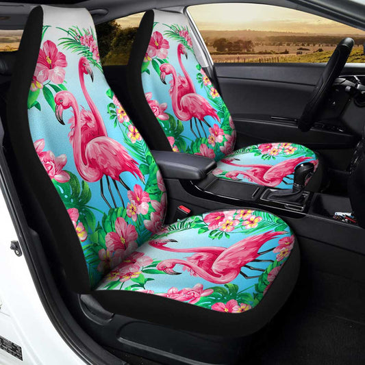 Flamingo Car Seat Covers Flamingo Tropical Floral Pattern Seat Covers Pink Green