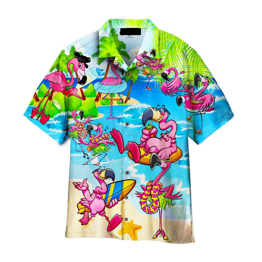 Flamingo Hawaii Shirt Flamingo Enjoy Summer Beach Hawaiian Shirt Colorful Unisex