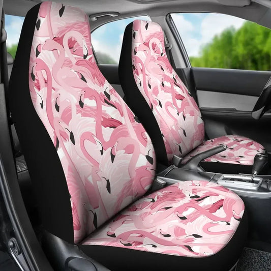 Flamingo Car Seat Covers Flamingos Bird Doodle Pattern Seat Covers Pink