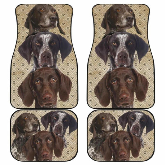 Dog Car Floor Mats Pointer Dogs In A Group Pawprint Pattern Car Mats