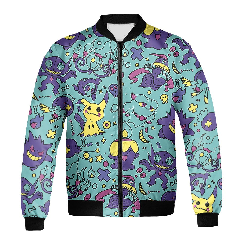 PKM Bomber Jacket Ghost Type All PKM Pattern Bomber Blue Unisex