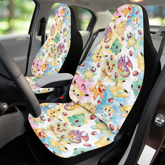 PKM Car Seat Covers All Types PKM Chibi Cute Pattern Seat Covers Colorful