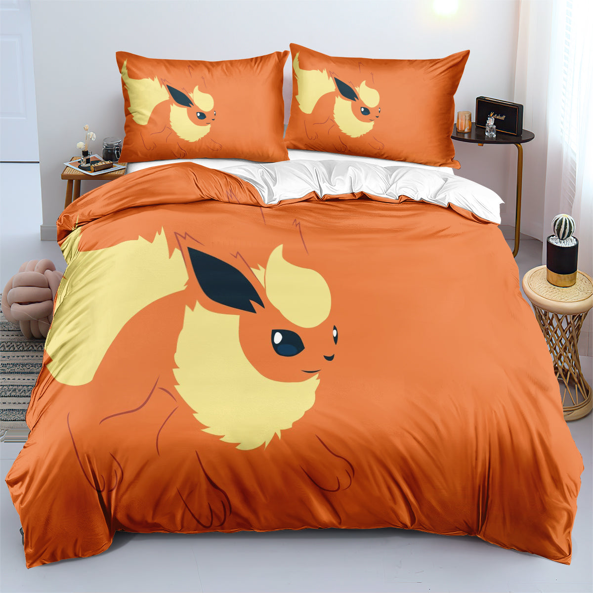 PKM Bedding Set PKM Eevee Cosplay Duvet Covers Blue Unique Gift