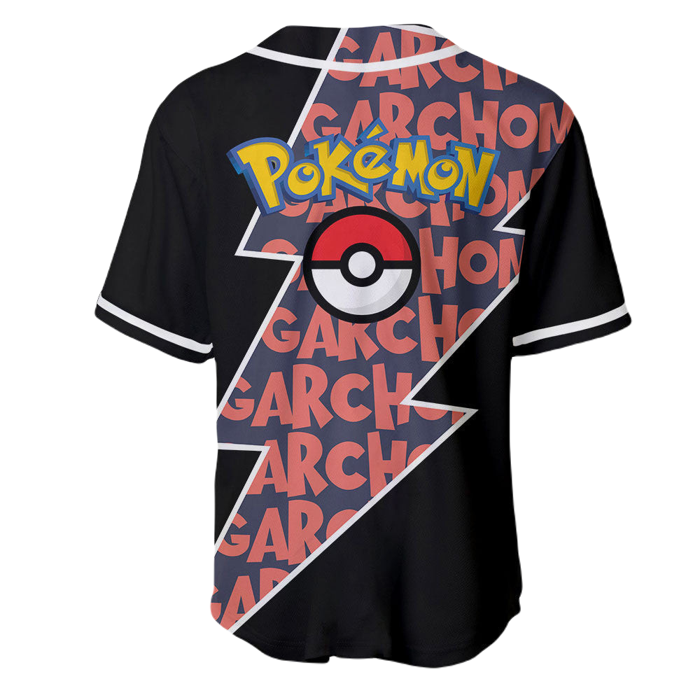 PKM Baseball Jersey Greninja Garchomp PKM Jersey Shirt Purple Black Unisex