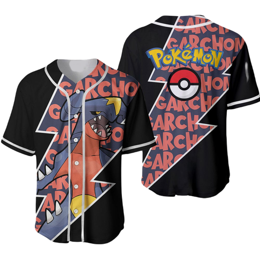 PKM Baseball Jersey Greninja Garchomp PKM Jersey Shirt Purple Black Unisex