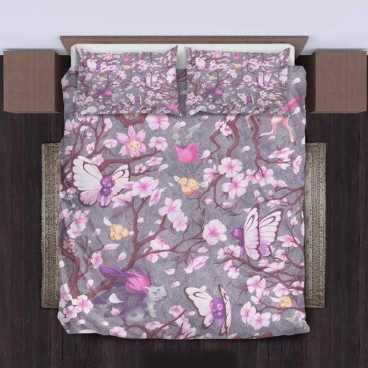 PKM Bedding Set PKM Spring Cherry Blossom Pattern Duvet Covers Pink Unique Gift