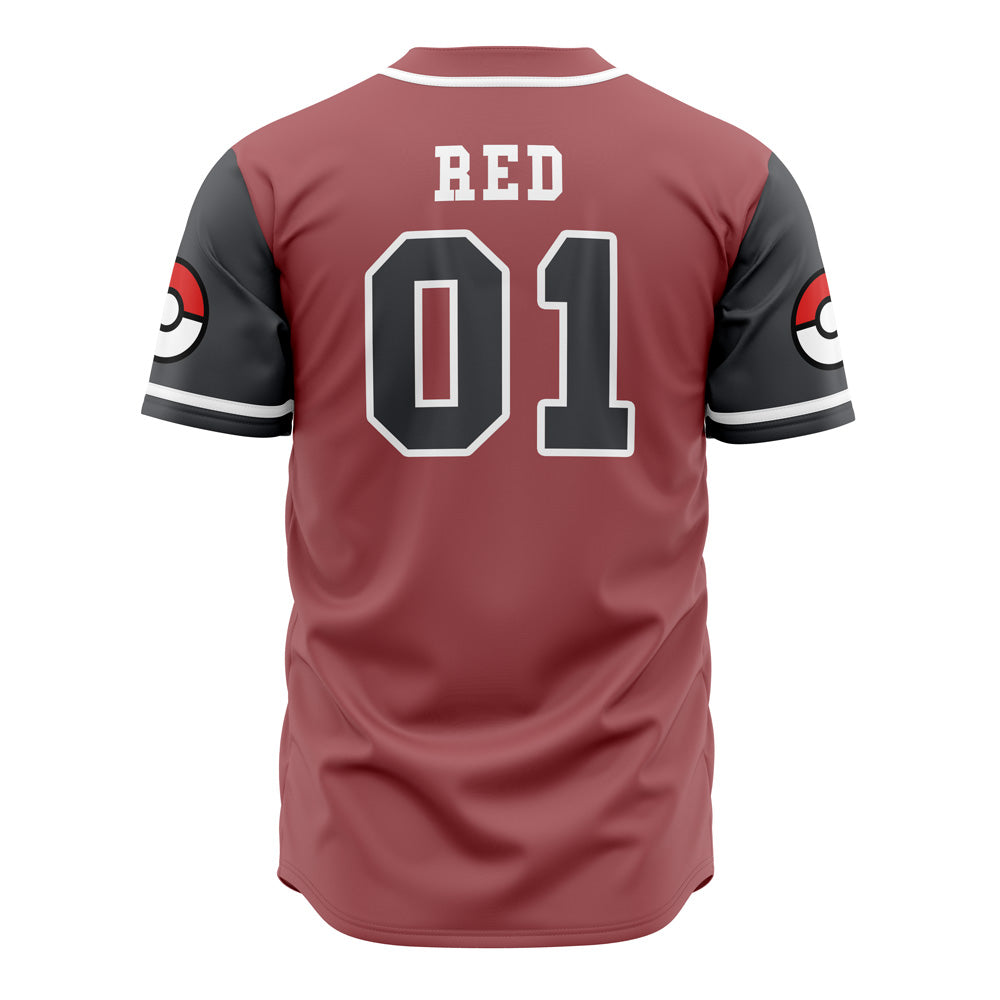 PKM Baseball Jersey Trainers Red PKM Jersey Shirt Red Black Unisex Adult New Release