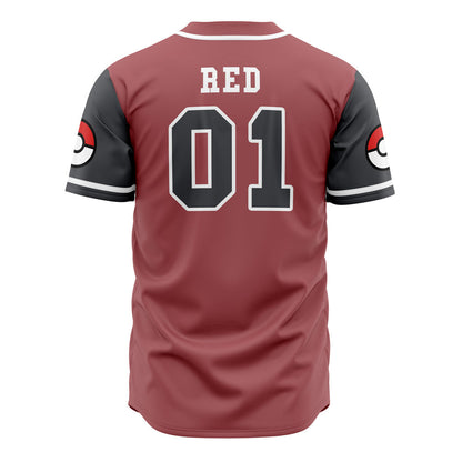 PKM Baseball Jersey Trainers Red PKM Jersey Shirt Red Black Unisex Adult New Release