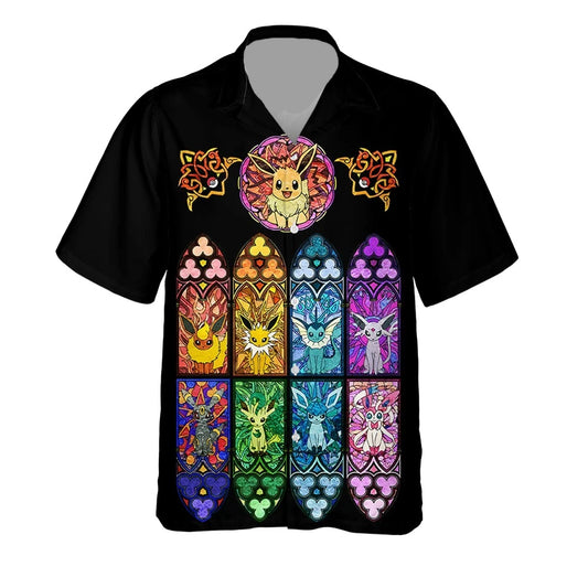 PKM Hawaii Shirt PKM Eevee All Type Of Evolutions Hawaiian Shirt Colorful Unisex