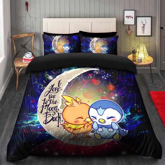 Torchic Piplup Love You To The Moon Galaxy Bedding Set