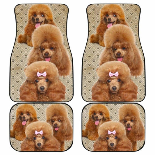 Dog Car Floor Mats Elegant Poodles In A Group Pawprint Pattern Car Mats