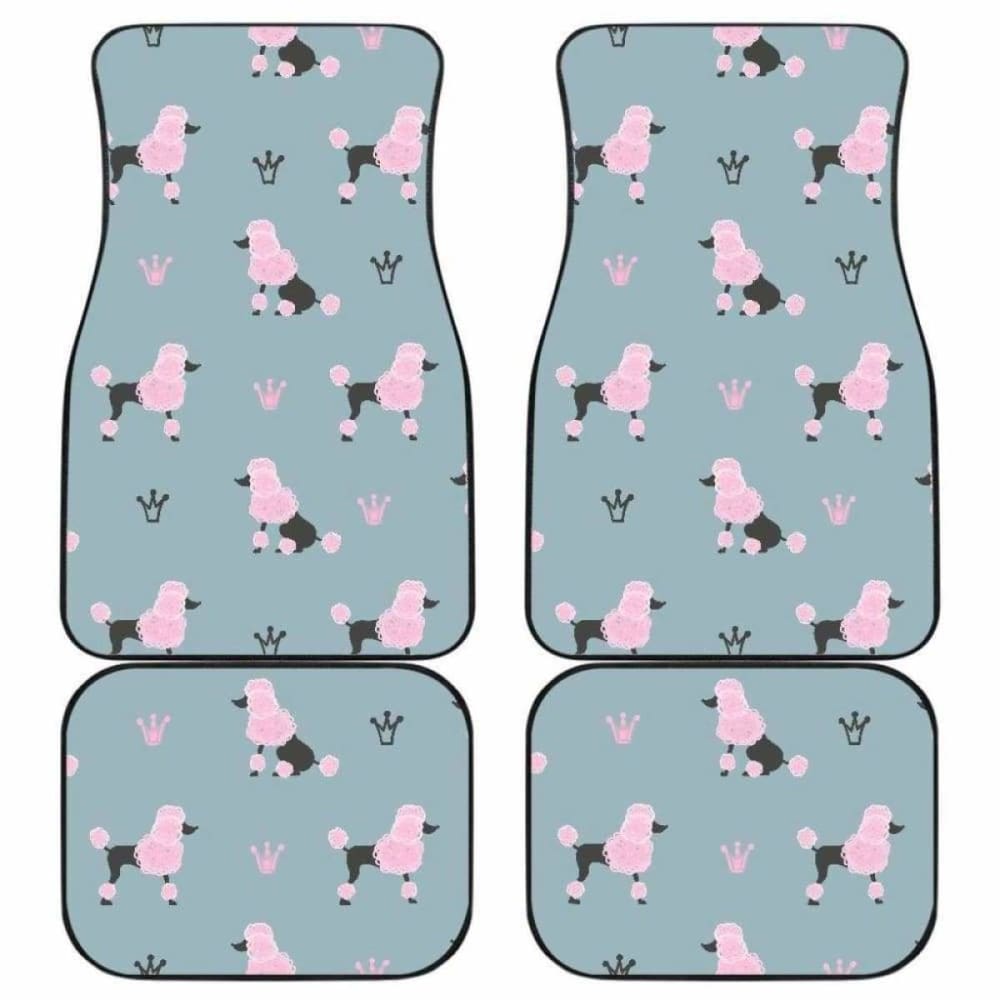 Dog Car Floor Mats Poodle Dog With Royal Crown Pattern Car Mats