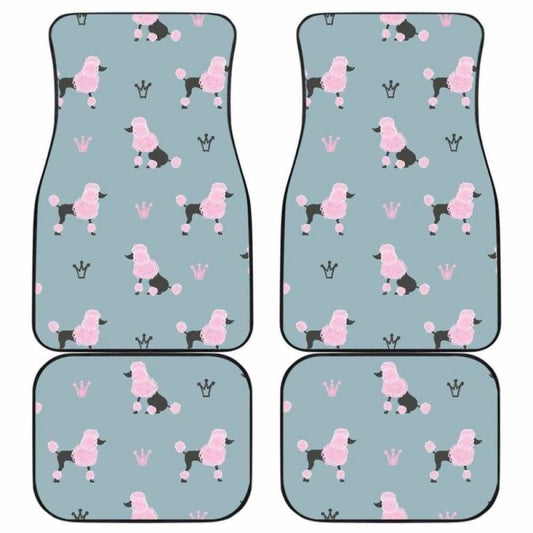 Dog Car Floor Mats Poodle Dog With Royal Crown Pattern Car Mats