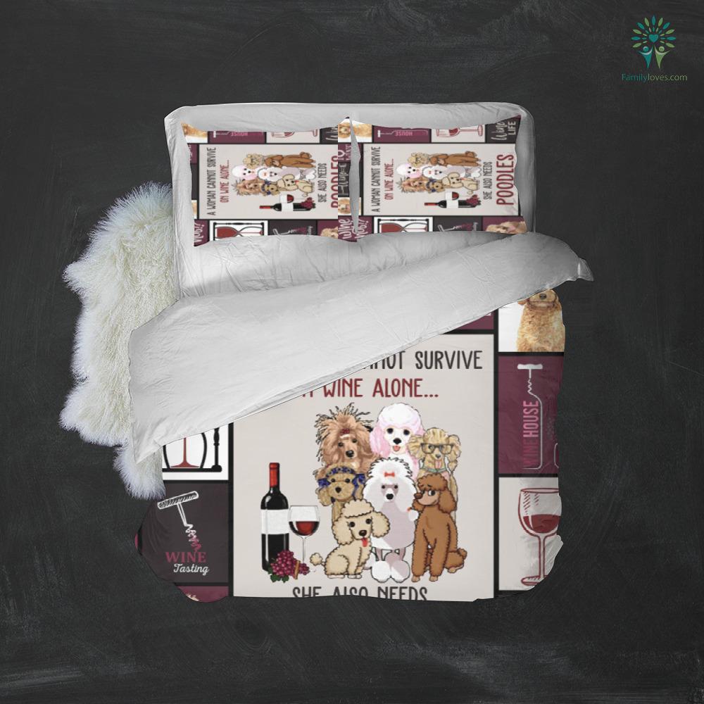 Dog Bedding Set She Also Needs Poodles Duvet Covers Pink Unique Gift