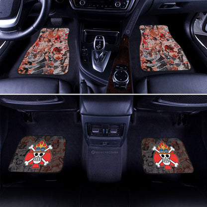One Piece Car Mats One Piece Portgas D Ace Doodle Pattern Car Floor Mats Red