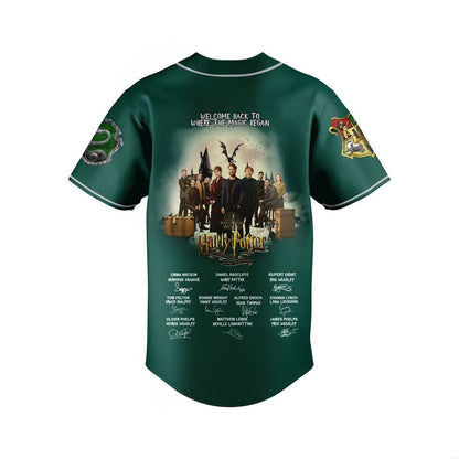 HP Baseball Jersey 20th Anniversary Return To Hogwarts Jersey Shirt Green Unisex