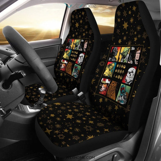 SW Car Seat Covers SW Characters Cpmic Style Seat Covers Black