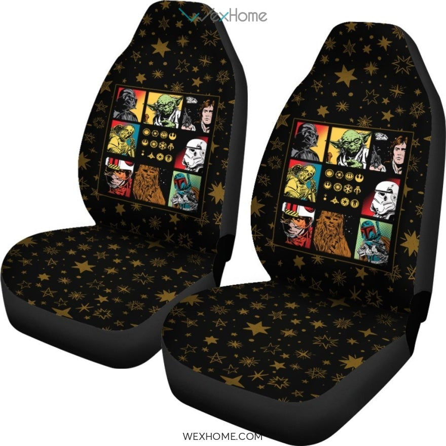 SW Car Seat Covers SW Characters Cpmic Style Seat Covers Black