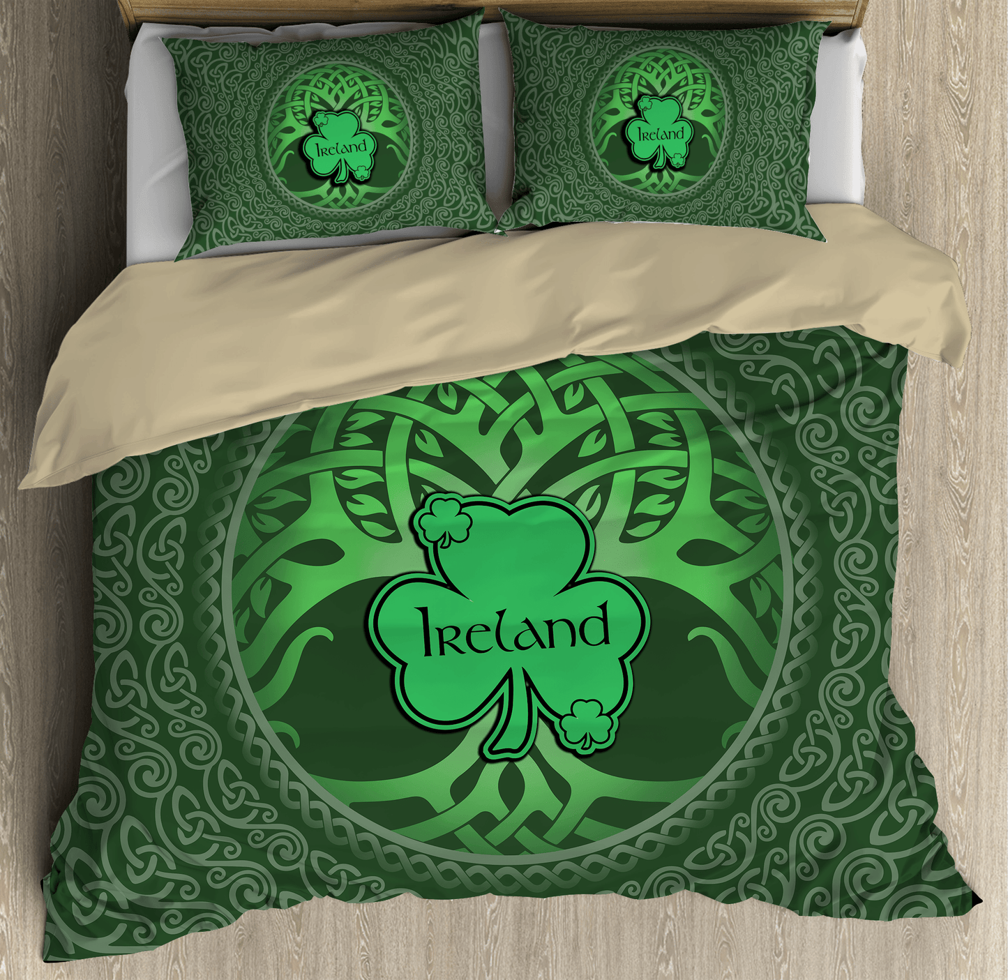 St Patrick Day Bedding Set Irish Ireland Tree Of Life Duvet Covers Green Unique Gift