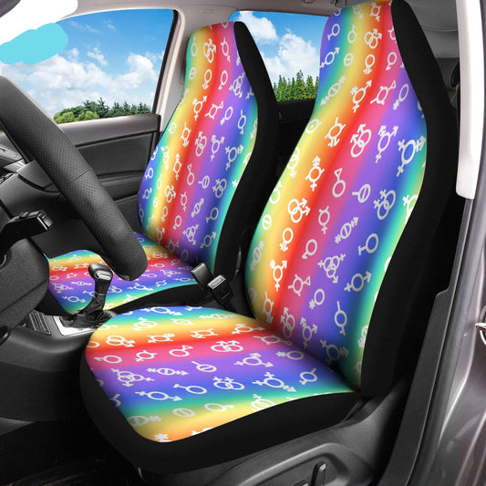 LGBT Car Seat Covers LGBT Pride Symbols Pattern Seat Covers Colorful