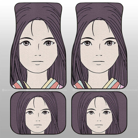 SGhibli Car Mats SGhibli Princess Kaguya Face Graphic Car Floor Mats Colorful