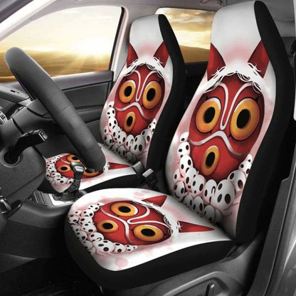 SGhibli Car Seat Covers Princess Mononoke Facemask Graphic Seat Covers Colorful