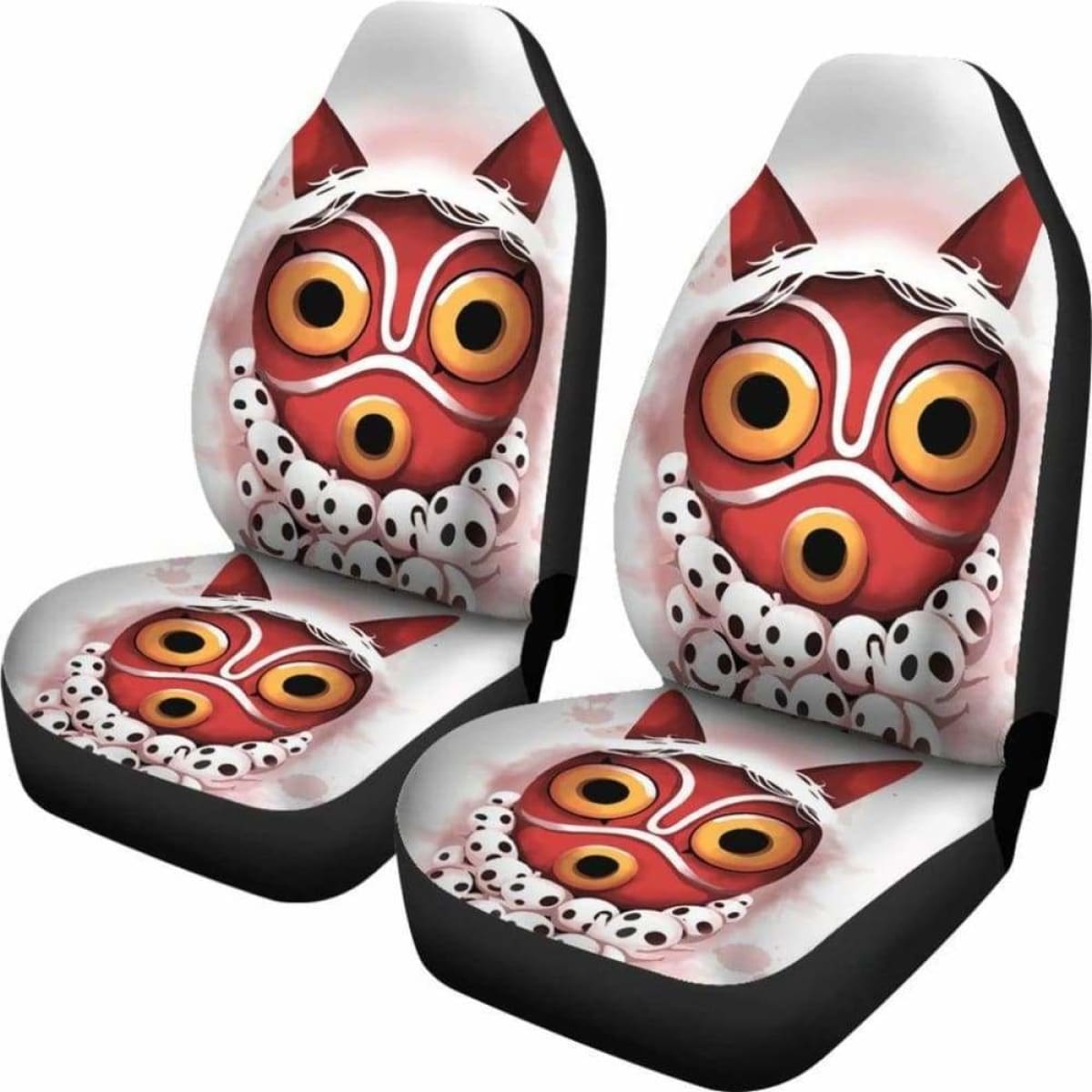 SGhibli Car Seat Covers Princess Mononoke Facemask Graphic Seat Covers Colorful