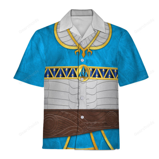 Legend Of Zelda Hawaii Shirt Zelda Breath Of The Wild Attire Hawaiian Shirt Blue Unisex