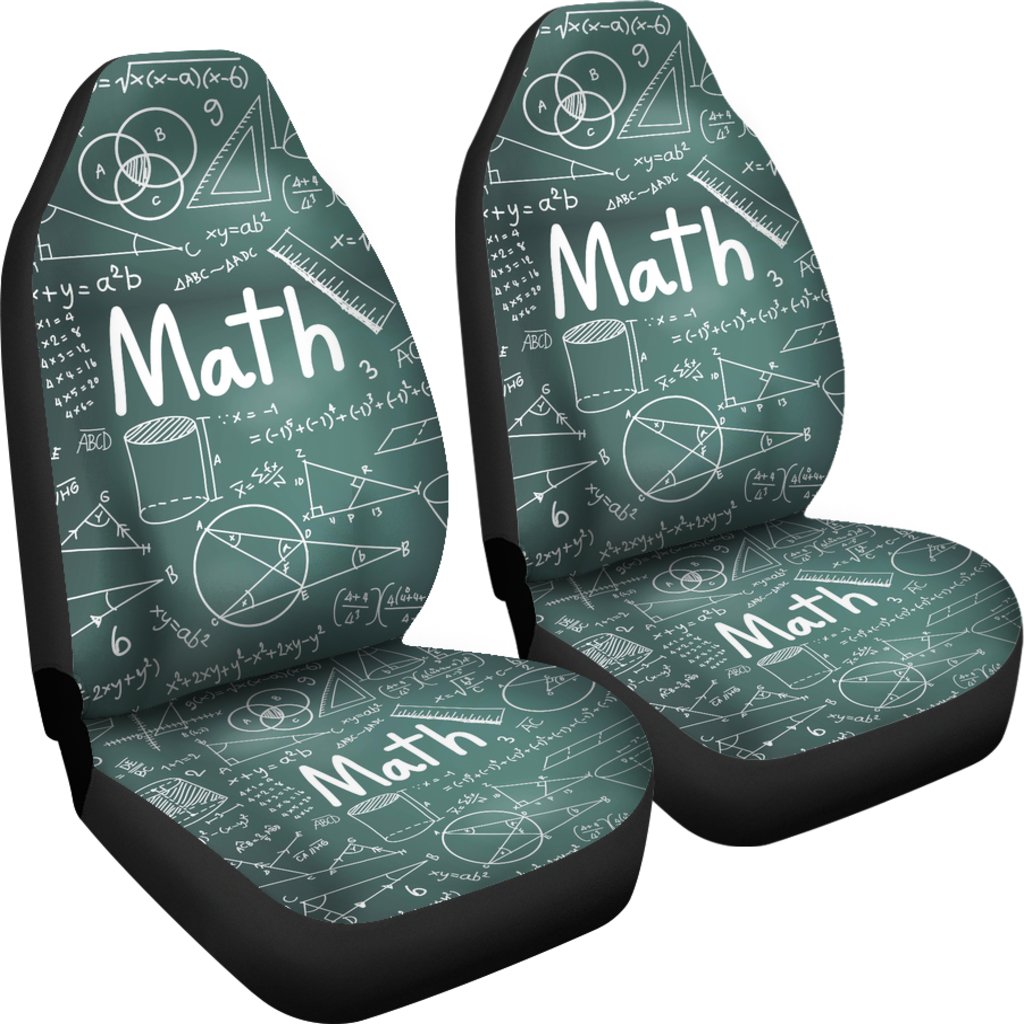 Teacher Car Seat Covers Proud Math Teacher Formula Pattern Seat Covers Green